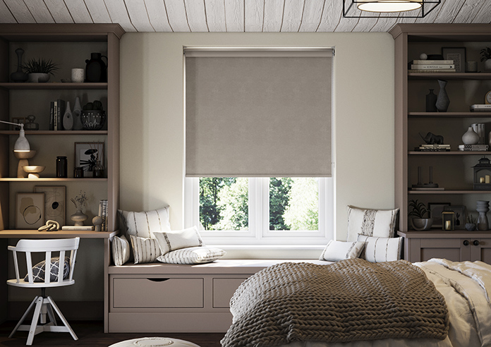 Flori Faux Suede (Blackout), Vapour - Twist&Fit Roller Blind - Image 3